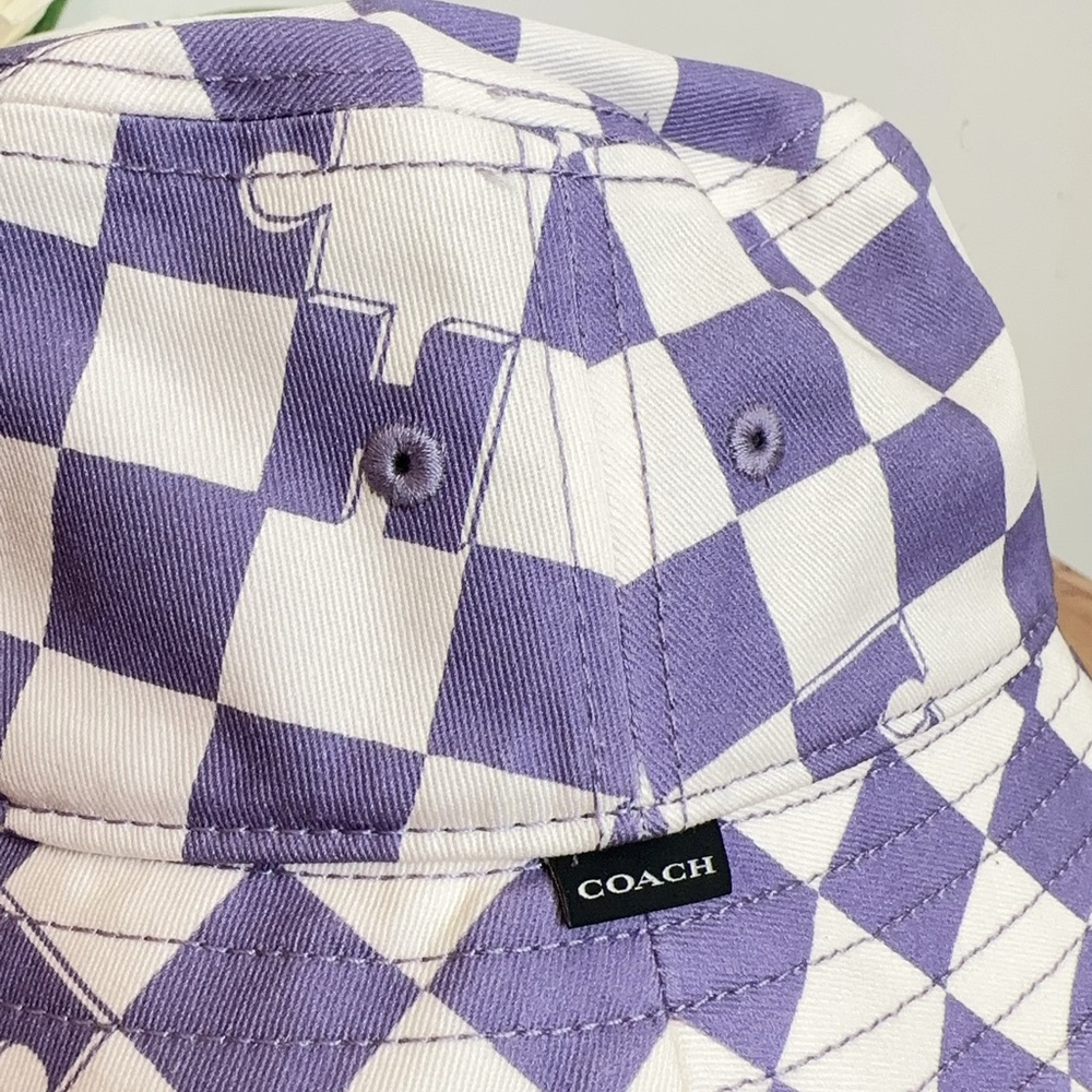 NWT Coach Checkerboard Print Bucket Hat size XS/S - Picture 3 of 10